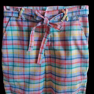Vintage 26x30 Women's Bellbottom Pants Rainbow Disco Plaid High-Waisted Wide Leg